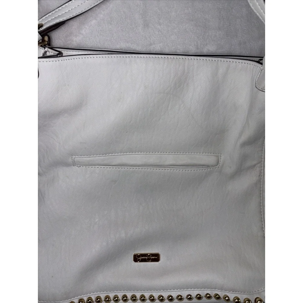 Jessica Simpson Camile White Studded Tote Handbag‎ Purse Shoulder Bag Large Hobo